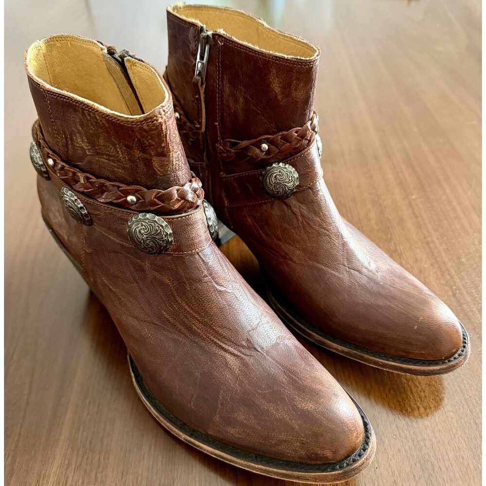 Idyllwind Miranda Lambert Women’s Brown Leather Western Ankle Boots Zip 8B